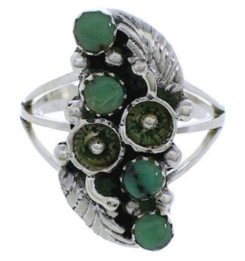 Sterling Silver Turquoise Flower Ring Size 6-3/4 EX45218